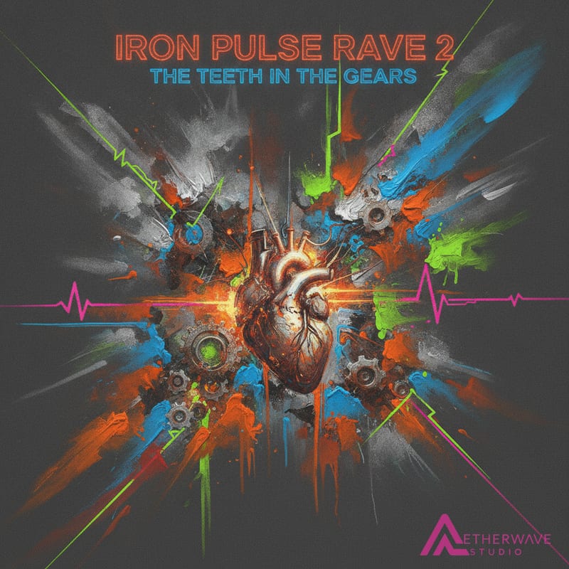 Abstract style AI album cover example, made from a track on AetherWave