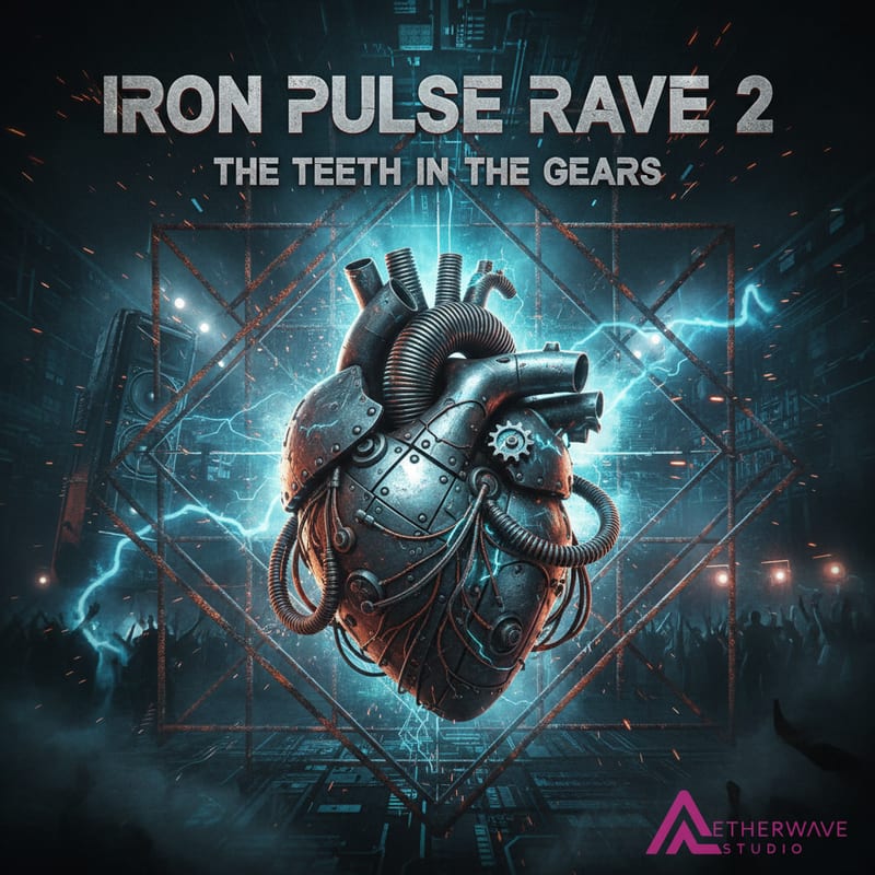 Surreal style AI album cover example, made from a track on AetherWave